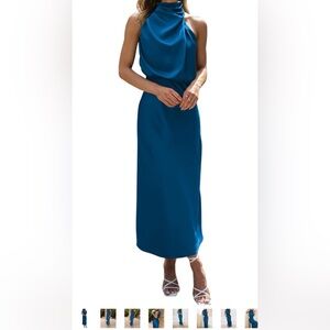 Elegant Blue Maxi Skirt